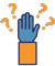 Raised hand graphic