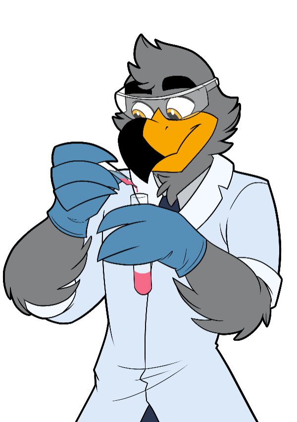 BCC's Falcon Mascot as a biologist