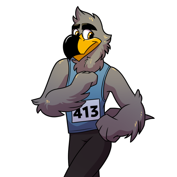 BCC's Falcon Mascot running