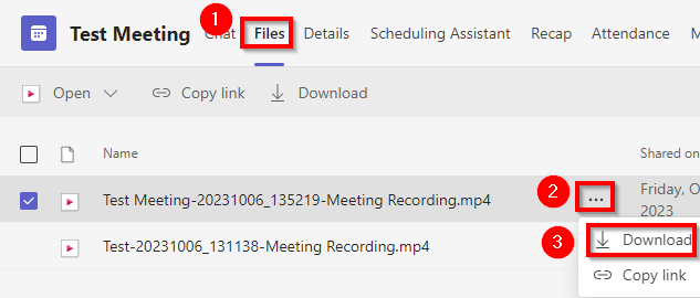 Meeting Files Tab